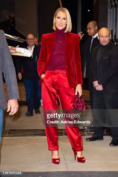 Celine Dion leaves her hotel on November 14, 2019 in New York City ...