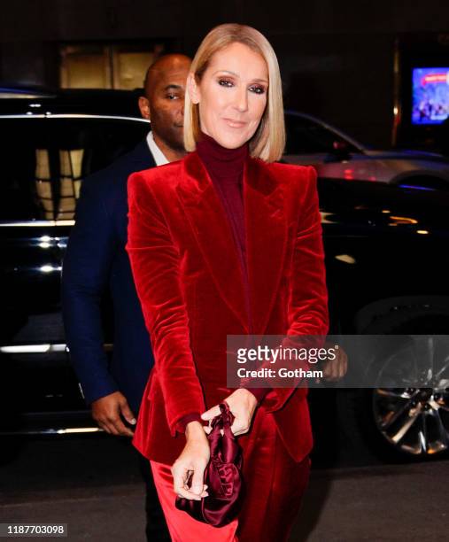 Celine Dion is seen on November 14, 2019 in New York City.