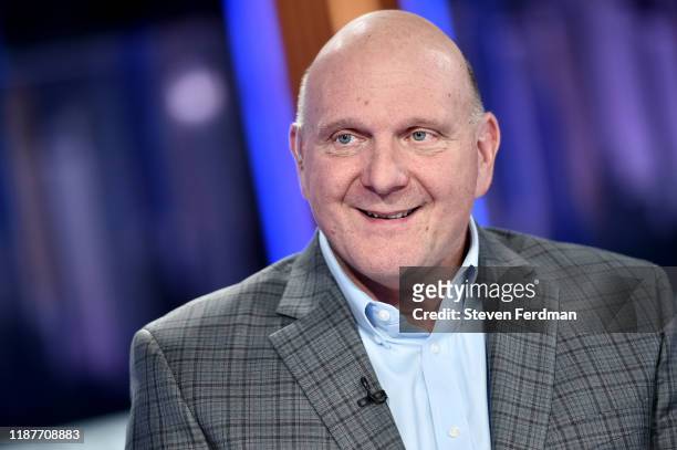 Former Microsoft CEO & LA Clippers owner Steve Ballmer visits "Your World With Neil Cavuto" on at FOX Business Studios November 14, 2019 in New York,...