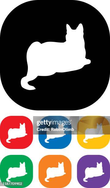 cat icon set 2 - cat lying down stock illustrations