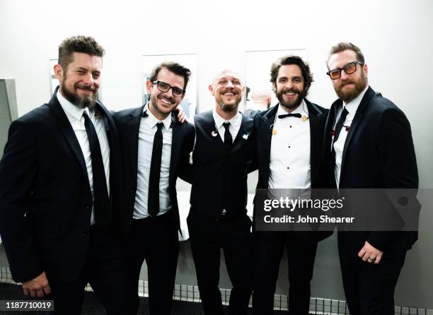 Thomas Rhett and guests backstage at the 53rd annual CMA Awards at the Bridgestone Arena on November 13, 2019 in Nashville, Tennessee.