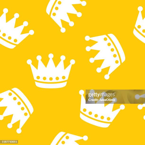 stockillustraties, clipart, cartoons en iconen met kroon patroon silhouet - prince royal person