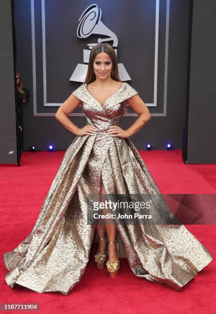 Jackie Guerrido attends the 20th annual Latin GRAMMY Awards at MGM Grand Garden Arena on November 14, 2019 in Las Vegas, Nevada.