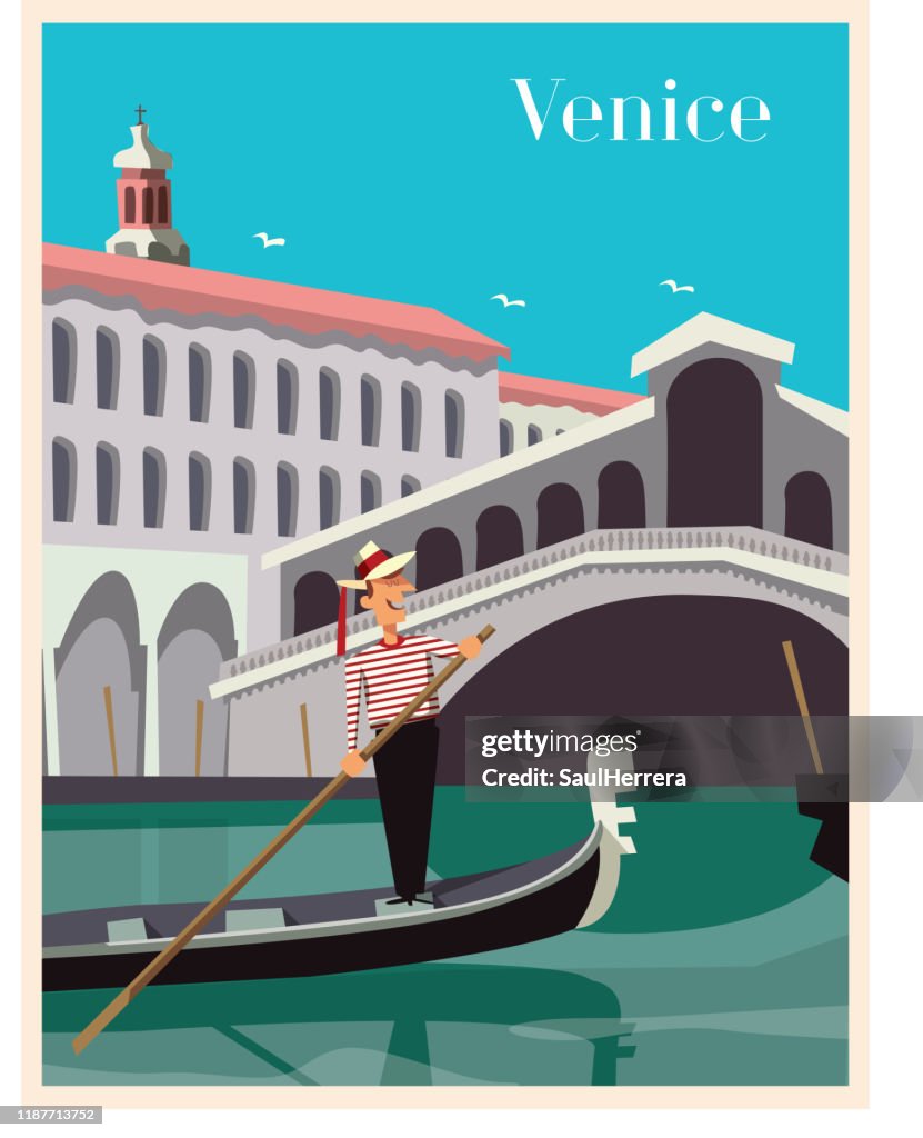 Venice Scene Poster