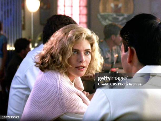 The movie "Top Gun", directed by Tony Scott. Seen here, Kelly McGillis as Charlotte "Charlie" Blackwood. Initial theatrical release May 16, 1986....