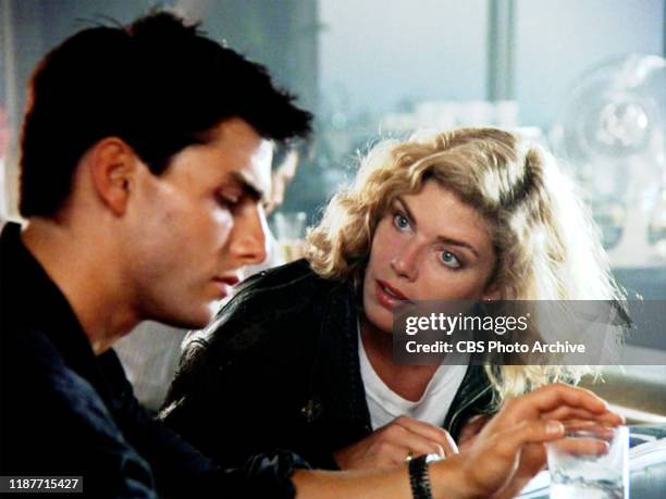 The movie "Top Gun", directed by Tony Scott. Seen here from left, Tom Cruise as Lt. Pete "Maverick" Mitchell and Kelly McGillis as Charlotte...