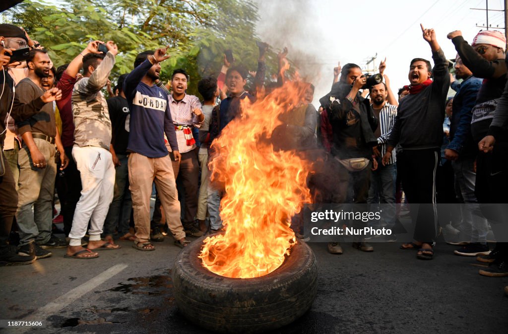 Protest Against CAB In Assam