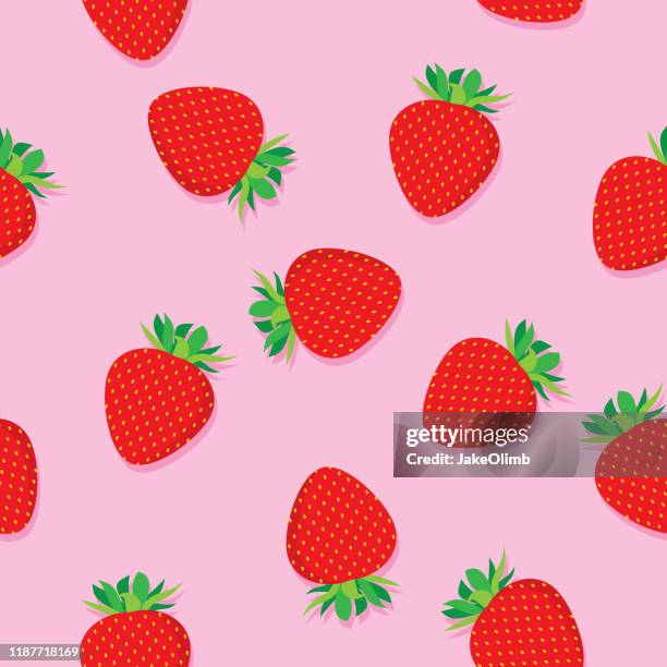 strawberry pattern flat - picnic cloth stock illustrations