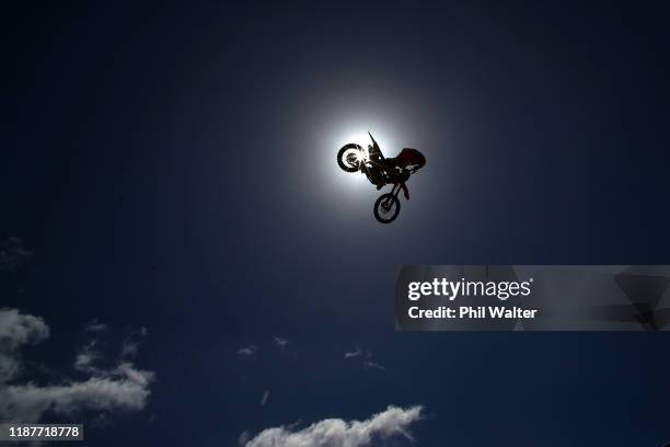 Levi Sherwood of New Zealand pictured during tbe Supercross Open Auckland Media Session at Mount Smart Stadium on November 15, 2019 in Auckland, New...