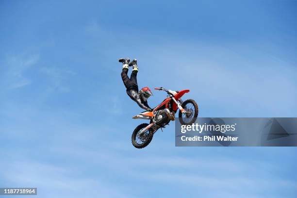 Carlos Hanlon of New Zealand pictured during tbe Supercross Open Auckland Media Session at Mount Smart Stadium on November 15, 2019 in Auckland, New...