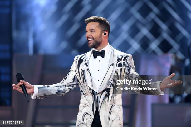 Ricky Martin speaks onstage during the 20th annual Latin GRAMMY Awards at MGM Grand Garden Arena on November 14, 2019 in Las Vegas, Nevada.