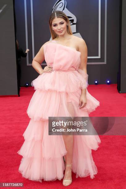 Migbelis Castellanos attends the 20th annual Latin GRAMMY Awards at MGM Grand Garden Arena on November 14, 2019 in Las Vegas, Nevada.