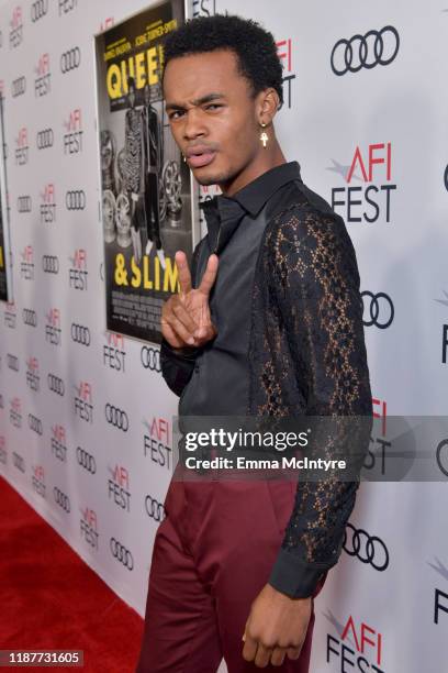 Jelani Winston attends the "Queen & Slim" Premiere at AFI FEST 2019 presented by Audi at the TCL Chinese Theatre on November 14, 2019 in Hollywood,...