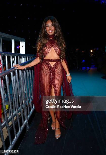 Thalia backstage at the 20th annual Latin GRAMMY Awards at MGM Grand Garden Arena on November 14, 2019 in Las Vegas, Nevada.
