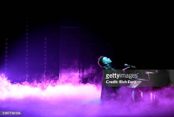 Ozuna performs onstage during the 20th annual Latin GRAMMY Awards at MGM Grand Garden Arena on November 14, 2019 in Las Vegas, Nevada.