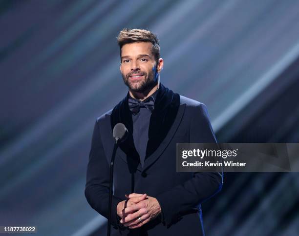 Ricky Martin presents the Album of The Year Award onstage during the 20th annual Latin GRAMMY Awards at MGM Grand Garden Arena on November 14, 2019...