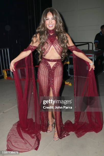 Thalia backstage at the 20th annual Latin GRAMMY Awards at MGM Grand Garden Arena on November 14, 2019 in Las Vegas, Nevada.