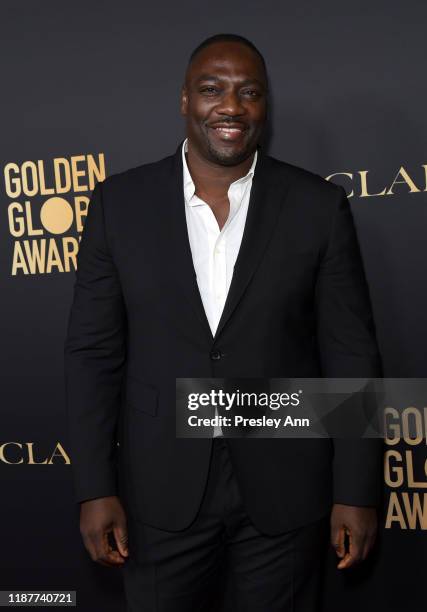Adewale Akinnuoye-Agbaje attends the Hollywood Foreign Press Association and The Hollywood Reporter Celebration of the 2020 Golden Globe Awards...