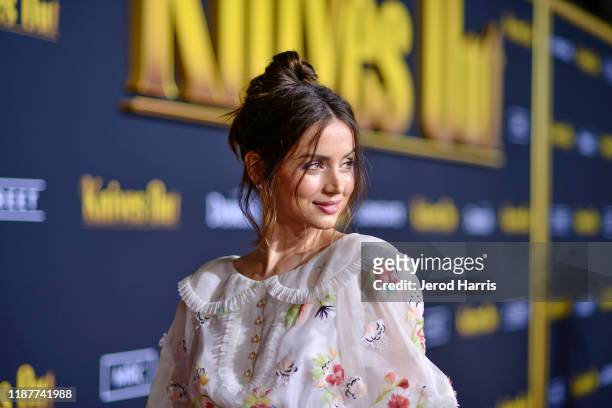 Ana de Armas arrives at the Premiere of Lionsgate's 'Knives Out' at Regency Village Theatre on November 14, 2019 in Westwood, California.