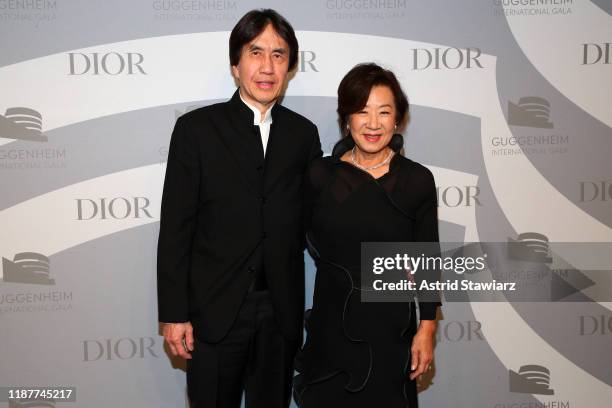 Christopher Chiu and Gay-Young Cho attend the 2019 Guggenheim International Gala at Solomon R. Guggenheim Museum on November 14, 2019 in New York...