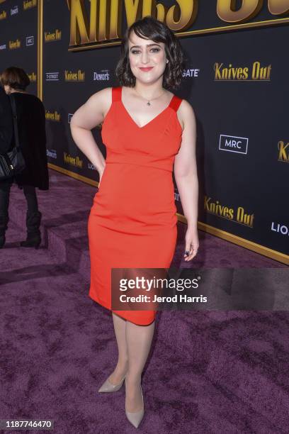 Mara Wilson arrives at the Premiere of Lionsgate's 'Knives Out' at Regency Village Theatre on November 14, 2019 in Westwood, California.