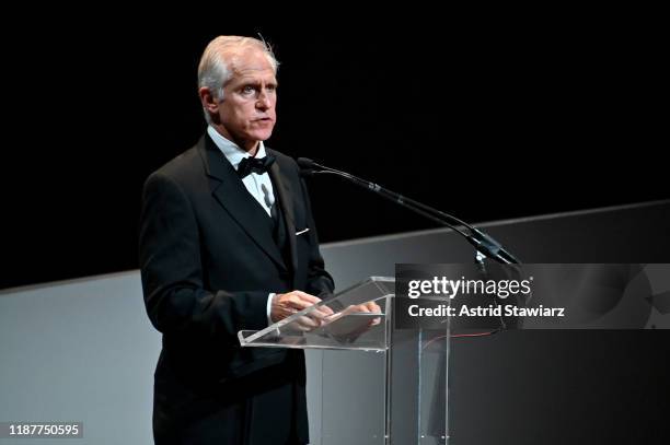 Juan Ignacio Vidarte speaks onstage during the 2019 Guggenheim International Gala at Solomon R. Guggenheim Museum on November 14, 2019 in New York...