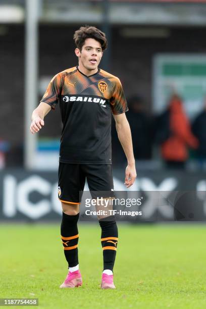 Fran Perez of FC Valencia U19 looks on during the UEFA Youth League match between Ajax Amsterdam U19 and FC Valencia U19 on December 10, 2019 in...