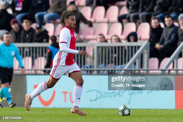 Nordin Musampa of Ajax Amsterdam U19 controls the ball during the UEFA Youth League match between Ajax Amsterdam U19 and FC Valencia U19 on December...