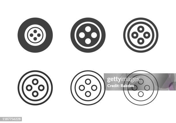 sewing button icons - multi series - sewing button stock illustrations