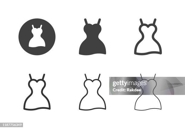 kleid icons - multi series - strapless stock-grafiken, -clipart, -cartoons und -symbole