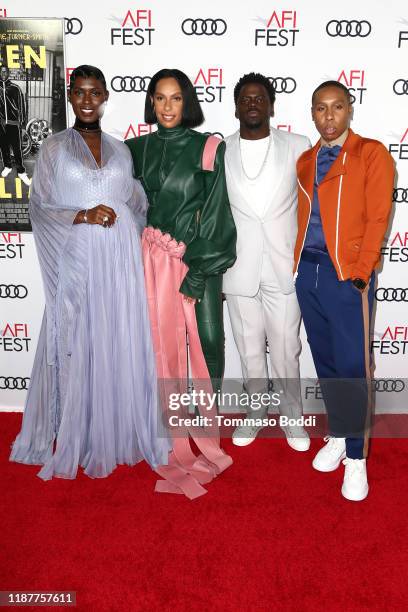 Jodie Turner-Smith, Melina Matsoukas, Daniel Kaluuya and Lena Waithe attend the AFI FEST 2019 Presented By Audi premiere of "Queen & Slim" at TCL...