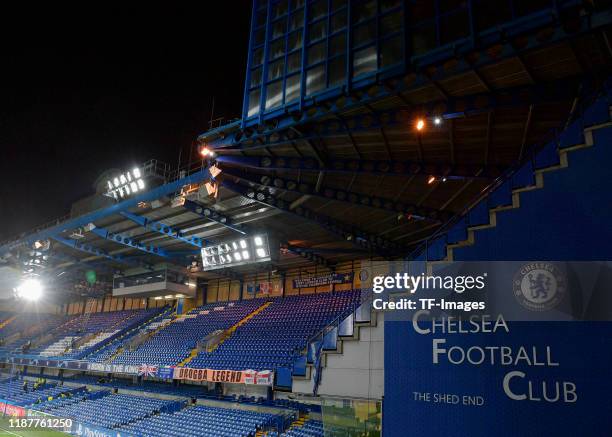 General view inside the Stamford Bridge stadium prior to the UEFA Champions League group H match between Chelsea FC and Lille OSC at Stamford Bridge...