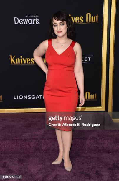 Mara Wilson attends the premiere of Lionsgate's "Knives Out" at Regency Village Theatre on November 14, 2019 in Westwood, California.
