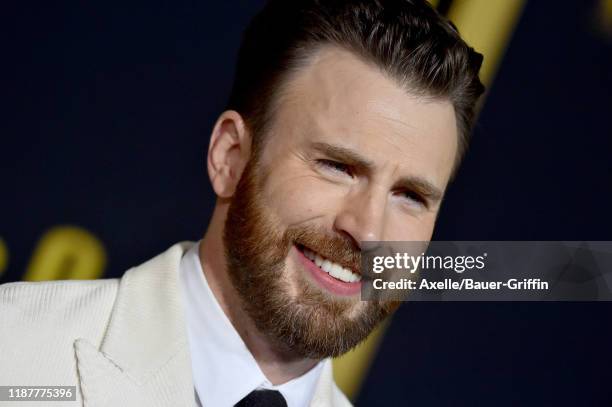 Chris Evans attends the Premiere of Lionsgate's "Knives Out" at Regency Village Theatre on November 14, 2019 in Westwood, California.