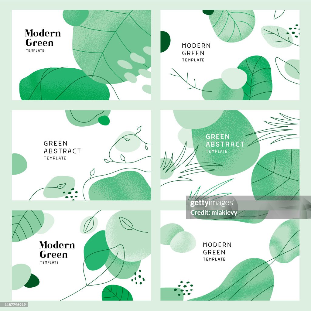 Green Abstract Backgrounds With Leaves