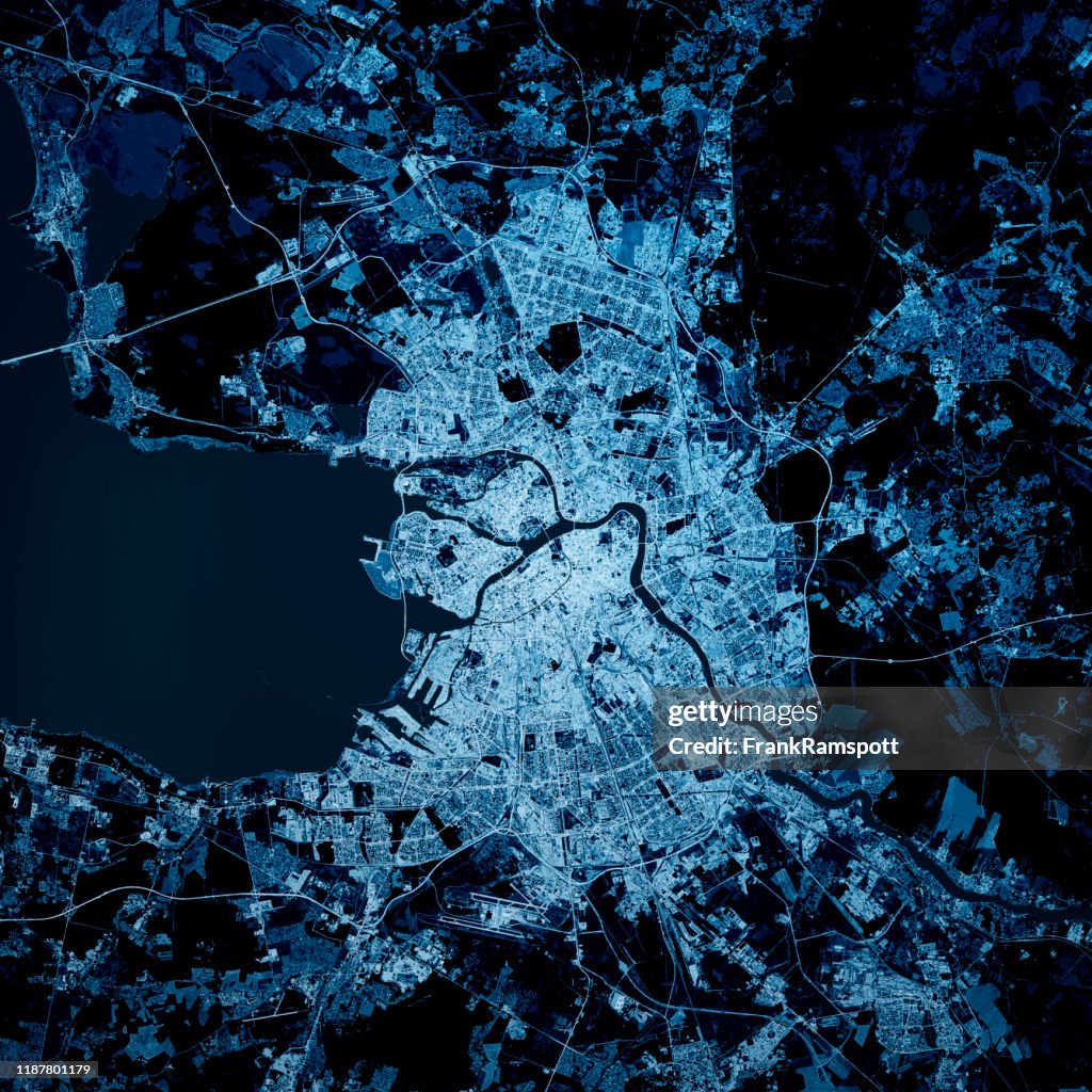 San Petersburgo Rusia 3D Render Mapa Azul Top View Jun 2019