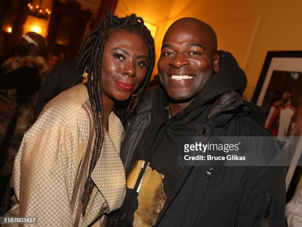 Creator/Host of "North of 40" Podcast Maryam Myika Day and Actor Hisham Tawfiq pose at the celebration for the "North of 40" Podcast Launch at Dapper...