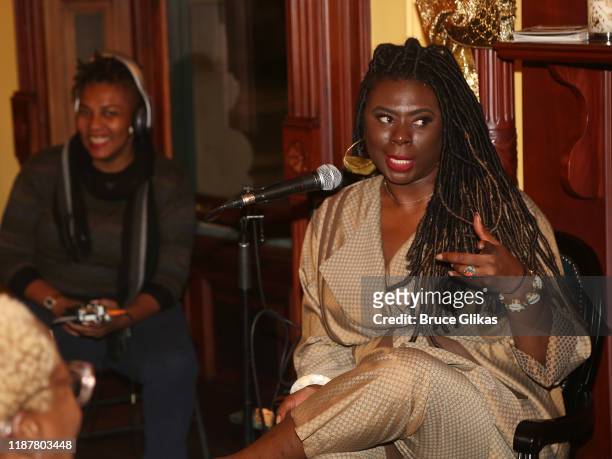 Creator/Host of "North of 40" Podcast Maryam Myika Day during the podcast at the celebration for the "North of 40" Podcast Launch at Dapper Dan...
