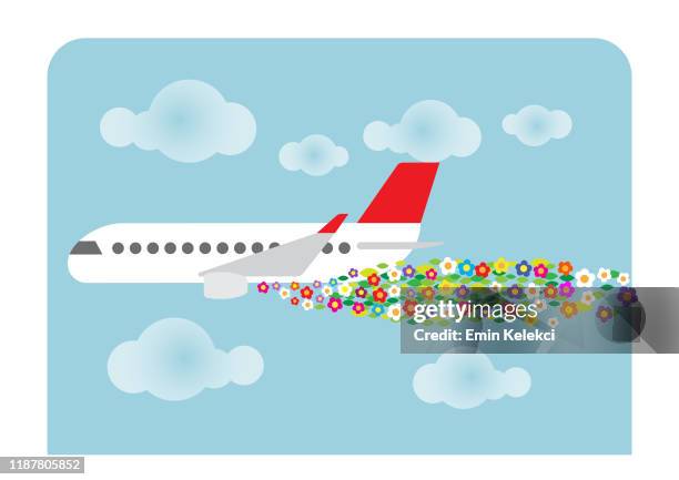 commercial aircrafts - airport tarmac stock illustrations