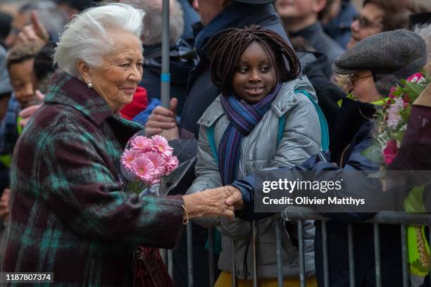 King Albert II of Belgium and Queen Paola celebrate King Philippe's birthday during a Te Deum in the Cathedral of Saint-Michael and Saint-Gudele on...