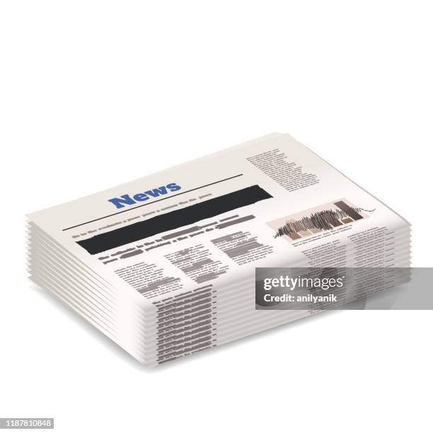 censored newspaper stack - newspaper stack isolated stock illustrations