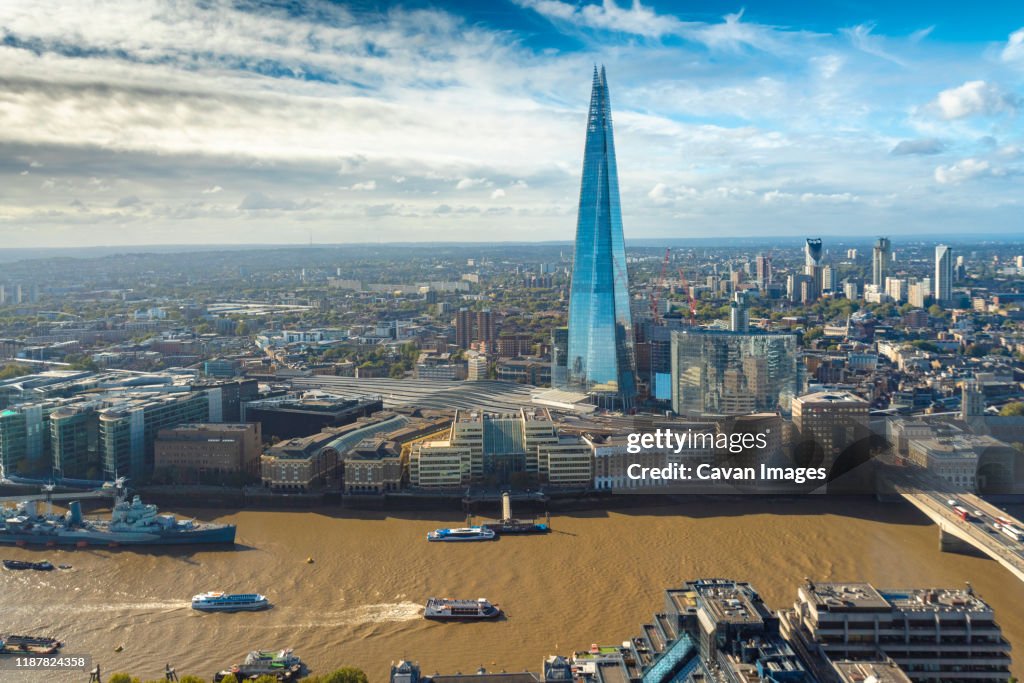 Cityscape of the Thames, the Shard and the skyline of the south bank