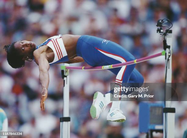 Denise Lewis of Great Britain competes in the high jump competition of the Women's Heptathlon event during the XXVII Olympic Summer Games on 24th...