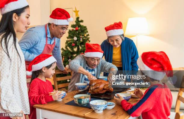 christmas dinner in taiwan - christmas asian food stock pictures, royalty-free photos & images
