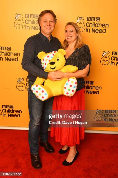 Shaun Dooley and Holly Dooley backstage at BBC Children in Need's 2019 Appeal night at Elstree Studios on November 15, 2019 in Borehamwood, England.