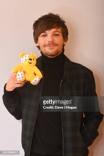 Louis Tomlinson backstage at BBC Children in Need's 2019 Appeal night at Elstree Studios on November 15, 2019 in Borehamwood, England.