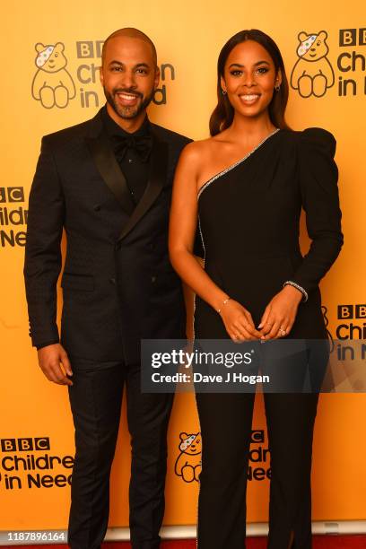 Marvin Humes and Rochelle Humes backstage at BBC Children in Need's 2019 Appeal night at Elstree Studios on November 15, 2019 in Borehamwood, England.