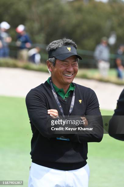 International Team Captains Assistant K.J. Choi of South Korea prior to Presidents Cup at The Royal Melbourne Golf Club on December 11 in Melbourne,...