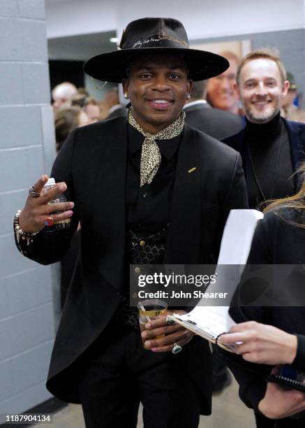 Jimmie Allen seen backstage during the 53rd Annual CMA Awards during the at Bridgestone Arena on November 13, 2019 in Nashville, Tennessee.