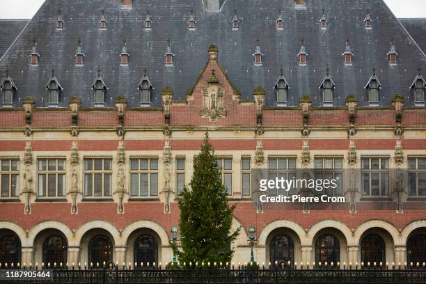 General view of the Peace Palace is seen as Myanmar State Counsellor Aung San Suu Kyi leads its delegation to the International Court of Justice to...